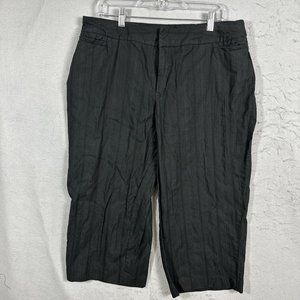 George Womens Plus Size 18W Black Dress Capri Pants  4 Pockets 100% Cotton